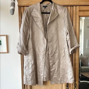 Eileen Fisher biege organic linen/silk Coat